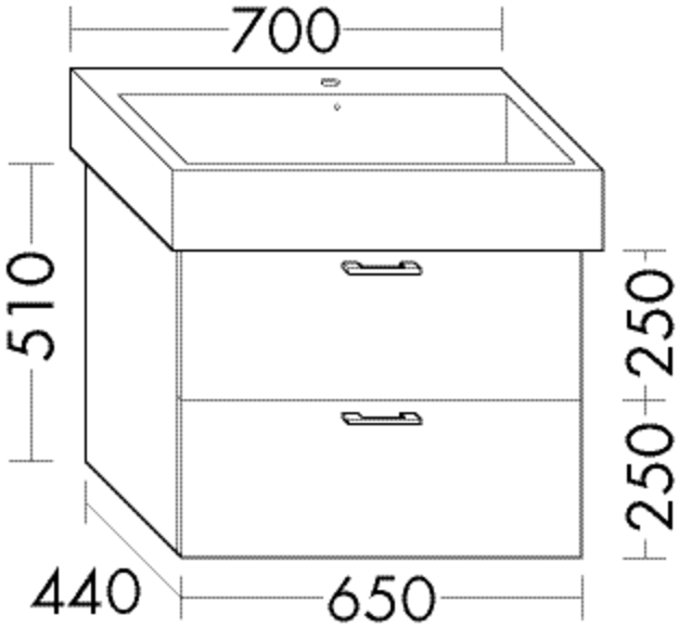 Burgbad Waschtischunterschrank Sys30 PG4 Sana 510x650x440 Dunkelgrau Ultramatt, WUJH065F5771 WUJH065F5771 Image
