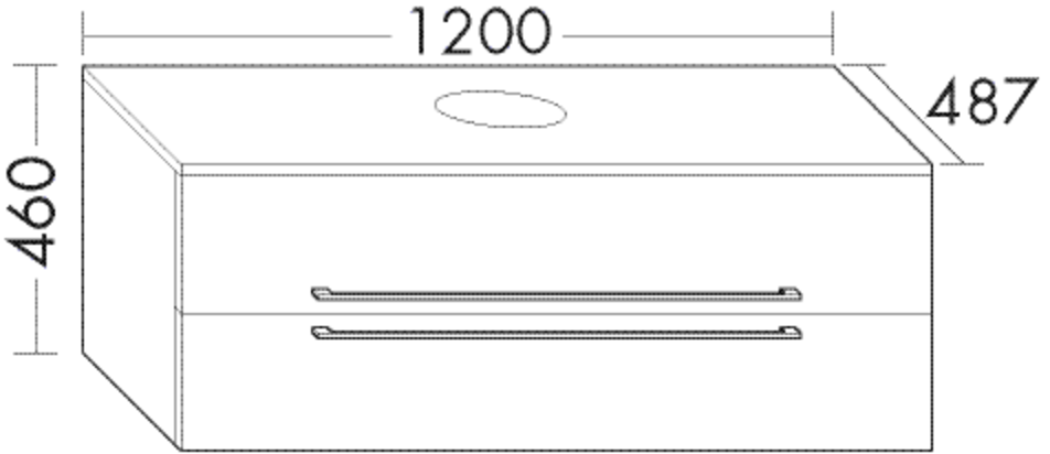 Burgbad Waschtischunterschrank Bel Matt 460x1202x487 Lichtgrau Matt, WULE120F2084 WULE120F2084 Image