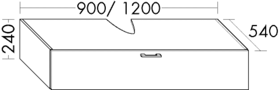 Burgbad Waschtischunterschrank Sys30 PG4 Sana 240x800x540 Dunkelgrau Ultramatt, WURX080F5771 WURX080F5771 Image