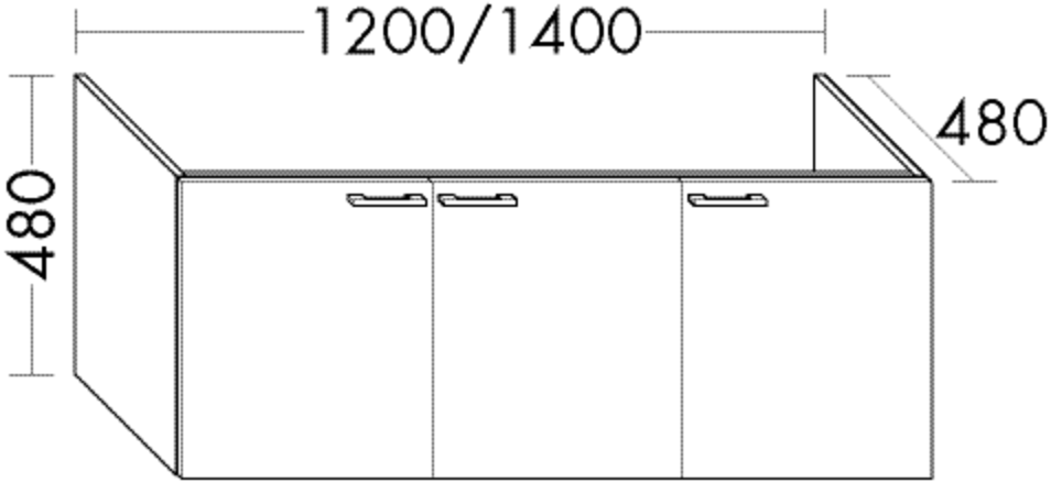 Burgbad Waschtischunterschrank Sys30 PG1 Aqua 480x1200x480 Eiche Dekor Merino, WUYG120RF2813 WUYG120RF2813 Image