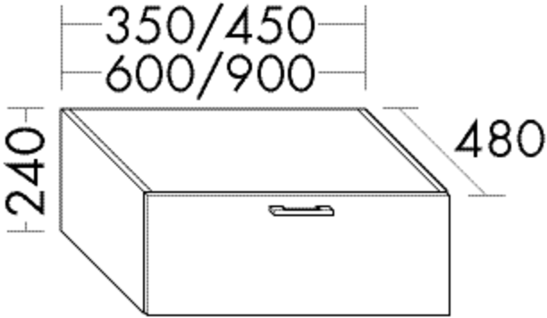 Burgbad Unterschrank Sys30 PG1 Aqua 240x600x480 Eiche Dekor Silber, WVOK060F6023 WVOK060F6023 Image