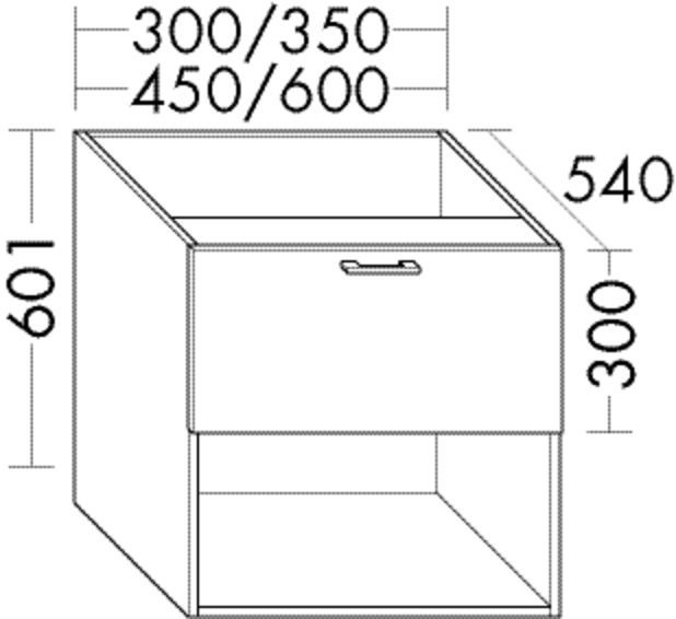 Burgbad Unterschrank Sys30 PG3 Diago 601x350x540 Weiß Matt, WWCE035F3351 WWCE035F3351