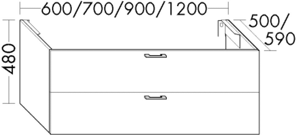 Burgbad Waschtischunterschrank Sys30 PG2 Echo 480x700x500 Eiche Dekor Merino, WWGB070F2752 WWGB070F2752 Image