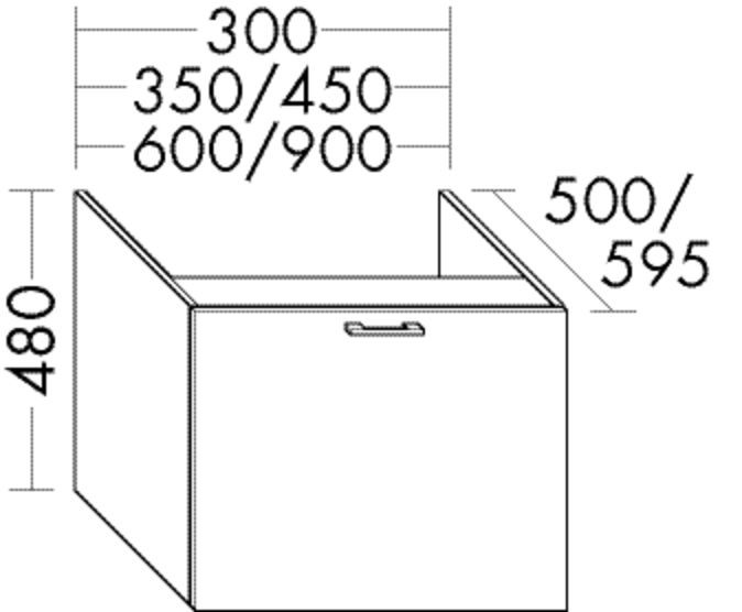 Burgbad Unterschrank Sys30 PG4 Sana 480x900x590 Anthrazit Hochglanz, WWGI090F3366 WWGI090F3366 Image