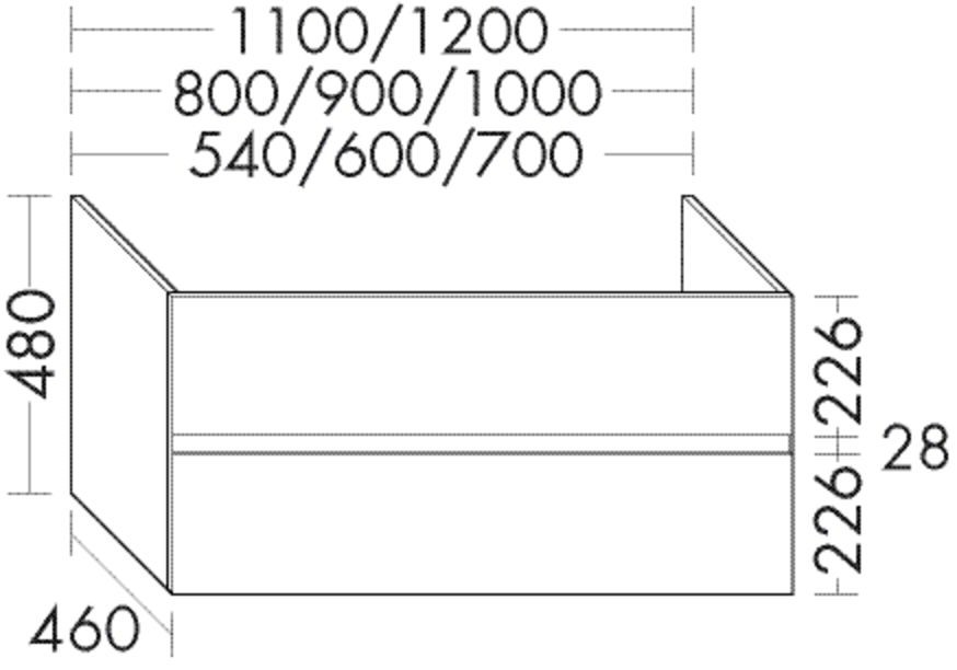 Burgbad Waschtischunterschrank zu Keramik Waschtisch rc40 Solitaire Matt 550x540x460 Trend- oder RAL WWKW054F4532 Image