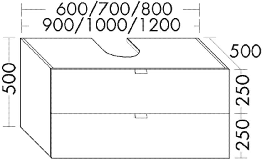 Burgbad Waschtischunterschrank rc40 System PG2 500x800x500 Eiche Tabak, WWNG080F4101 WWNG080F4101 Image