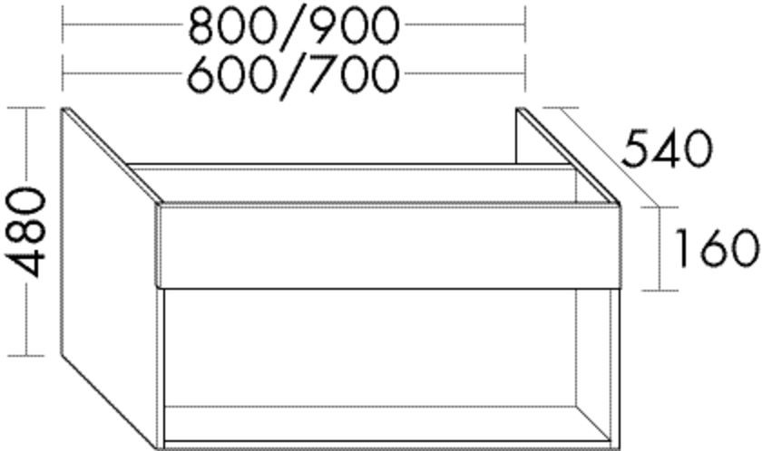 Burgbad Waschtischunterschrank Sys30 PG4 Sana 480x800x540 Lichtgrau Hochglanz, WWTF080F3363 WWTF080F3363 Image