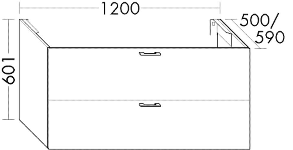 Burgbad Waschtischunterschrank Sys30 PG4 Sana 601x1200x590 Schilf Ultramatt, WWPH120F5768 WWPH120F5768 Image