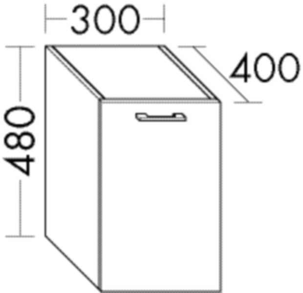 Burgbad Unterschrank Sys30 PG2 Echo 480x300x400 Graphit Softmatt, WWYD030F3963 WWYD030F3963 Image
