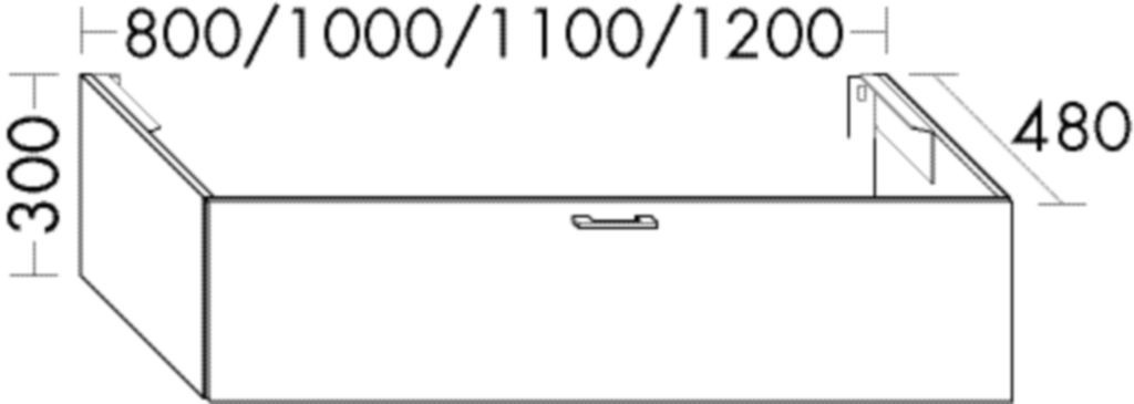 Burgbad Waschtischunterschrank Sys30 PG4 Sana 300x1100x480 Salbeigrau Hochglanz, WWYF110LF5968 WWYF110LF5968 Image