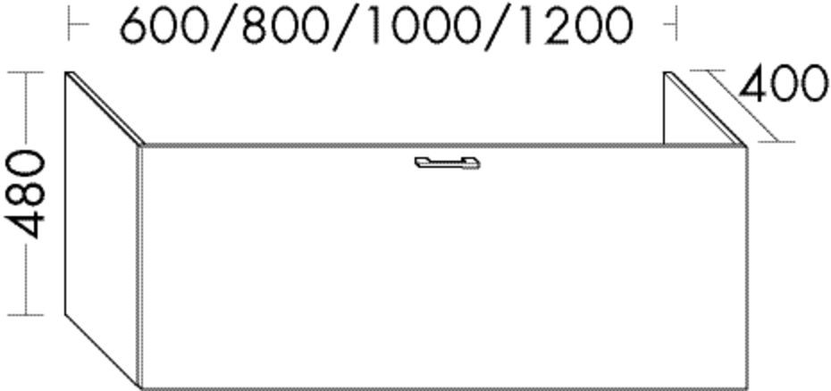 Burgbad Waschtischunterschrank Sys30 PG4 Sana 480x800x400 Eiche Dark Chocolate, WXLU080F6026 WXLU080F6026 Image