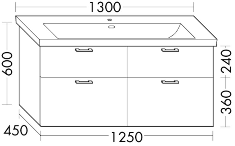 Burgbad Waschtischunterschrank Sys30 PG4 Sana 600x1250x450 Schilf Ultramatt, WXPF125F5768 WXPF125F5768 Image