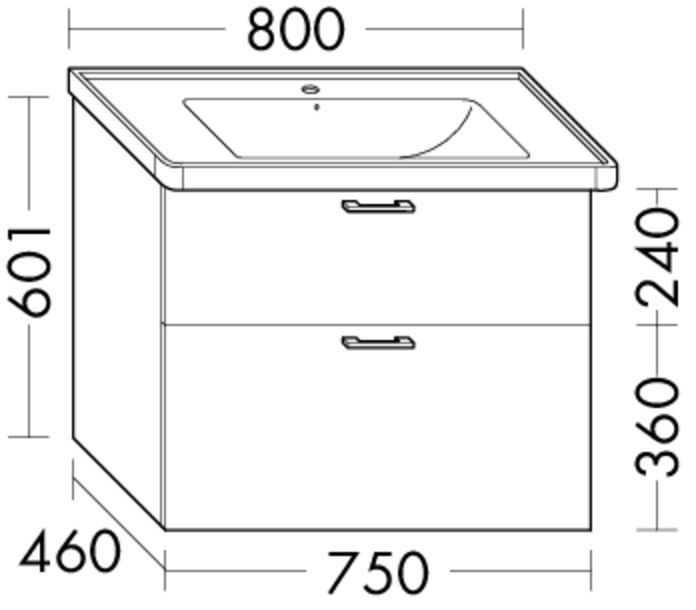 Burgbad Waschtischunterschrank Sys30 PG4 Sana 601x750x460 Anthrazit Ultramatt, WXPV075F5772 WXPV075F5772 Image