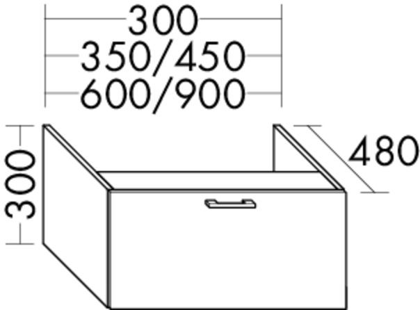 Burgbad Unterschrank Sys30 PG4 Sana 300x350x480 Dunkelgrau Ultramatt, WXQC035F5771 WXQC035F5771 Image