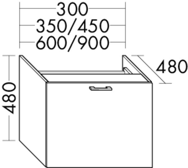Burgbad Unterschrank Sys30 PG4 Sana 480x350x480 Salbeigrau Ultramatt, WXQD035F5967 WXQD035F5967 Image