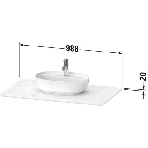 Duravit Luv Konsole Grau Poliert 988x595x20 mm - LU946903333 LU946903333