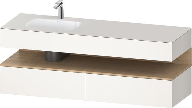 Duravit Qatego Einbauwaschtisch mit Konsolenwaschtischunterbau Weiß Supermatt 1600x500x600 mm - QA47 QA4795030840000 Image