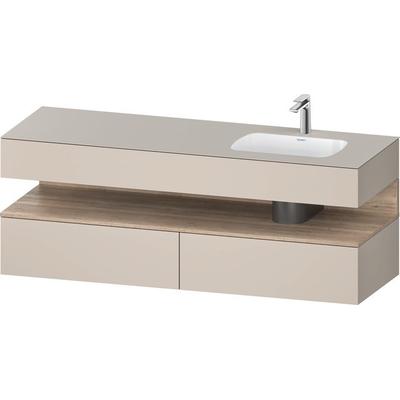 Duravit Qatego Einbauwaschtisch mit Konsolenwaschtischunterbau Taupe Matt 1600x550x600 mm - QA479605 QA4796055910010