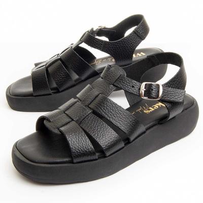 Wikers Plat Sandal Loira En Noir