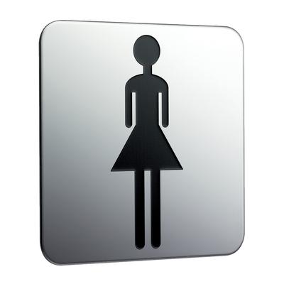 "emco system 2 Türschild zum Aufkleben "Damen", chrom, 357600002 357600002" Image