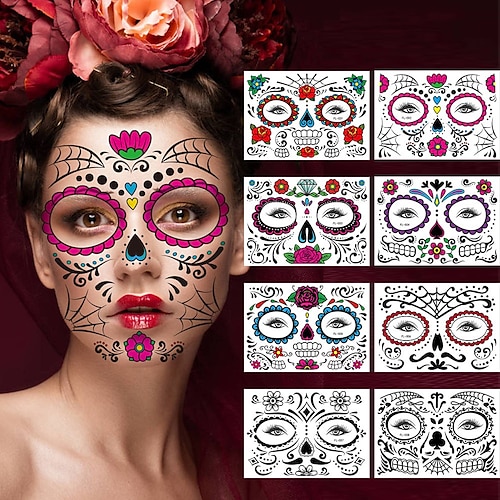 10 Stück Halloween-PVC-Tattoo-Aufkleber, Horror-Lippen, DIY-Aufkleber, großer Mund, Tattoo, wasserdicht, Spaß, Make-up, Lächeln, Lippen, Schönheitswerkzeuge, Halloween-Dekoration für Halloween Image