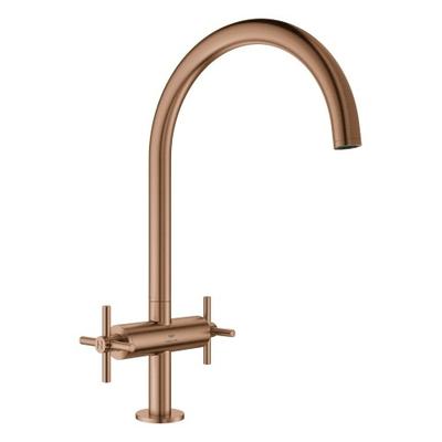GROHE 2-Griff-Küchenarmatur Atrio 30609 C-Auslauf warm sunset gebürstet, 30609DL0 30609DL0 Image