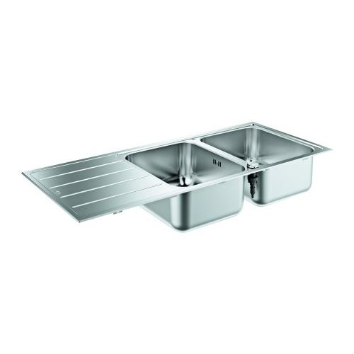 GROHE Edelstahlspüle K500 31588_1 2 Becken/Abtropffläche 1160x500 mm, 31588SD1 31588SD1