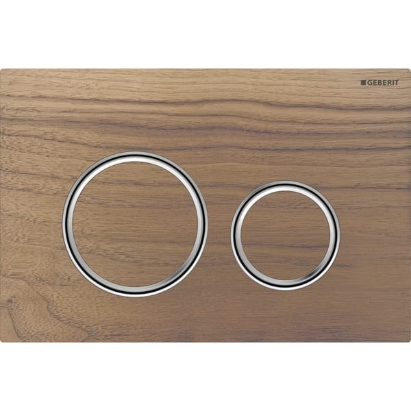 Geberit Betätigungsplatte Sigma21, für 2-Mengen-Spülung verchromt, Nussbaum amerikanisch, 115884JX1 115884JX1 Image