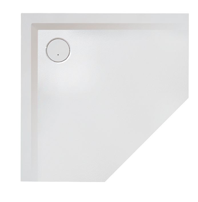 Hoesch Duschwanne Muna Fünfeck 1000x1000x30 mit Antirutsch, Material Solique, steingrau, 4220.730 4220.730 Image