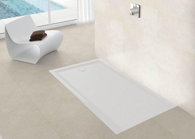 Hoesch Duschwanne Muna S 1000x800x30 mit Antirutsch, Material Solique, Steingrau, 4253.730 4253.730 Image