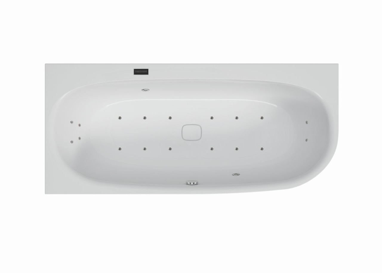 Hoesch Whirlpool iSensi Eck 1800x800 Monolith li. Befüllung Chrom, BiColor Weiß-Grau, 3864i.11230500 3864i.112305002 Image