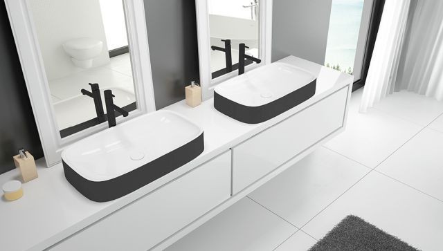 Hoesch Waschbecken LaSenia 500x300 Solique, BiColor Weiß-Schwarz, 4520.111 4520.111 Image