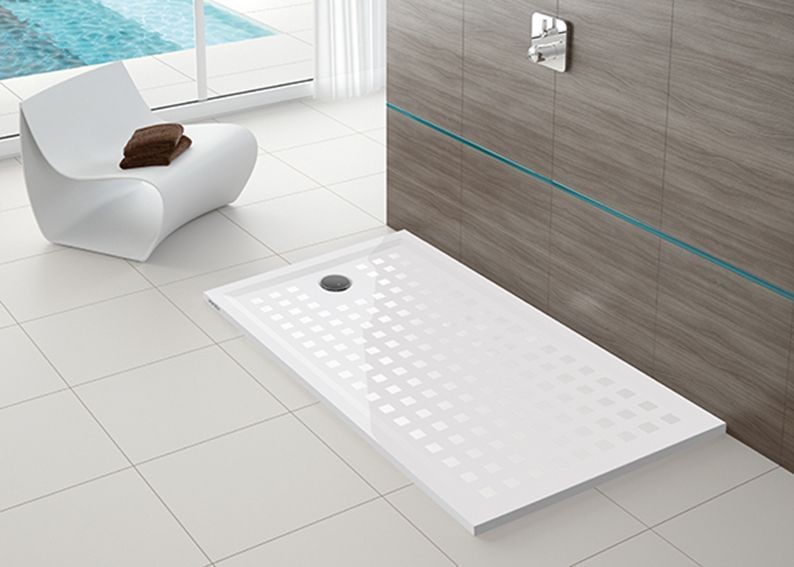 Hoesch Duschwanne Muna S 1100x1000x30 mit Antirutsch, Material Solique, Steingrau, 4267.730 4267.730 Image