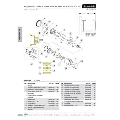 Ideal Standard Temperatur und Volumenanschlag, kpl., A860854NU A860854NU Image
