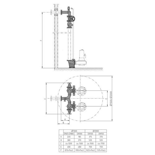 Jung Pumpen S-Zubehör Armaturen Dn80 Für Es D1500 JP48946