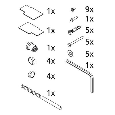 Kermi EBIN007 Set Montagekleinteile, silber, 2534165 2534165 Image