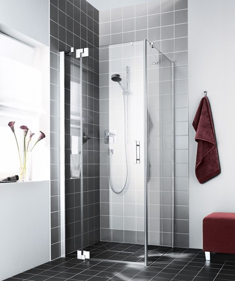 Kermi Pendeltür Filia XP 1WR 1230x1850, silber hochglanz, ESG Opaco mit KermiClean FX1WR12318VYK Image