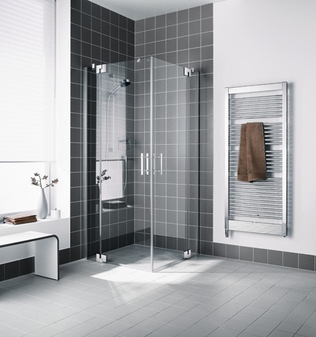 Kermi Eck-Halbteil links Filia XP EPL 1030x1850, silber hochglanz, ESG klar, FXEPL10318VAK FXEPL10318VAK Image