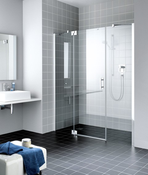 Kermi Pendeltür Filia XP 1GR 1400x1850, silber hochglanz, ESG klar, FX1GR14018VAK FX1GR14018VAK Image