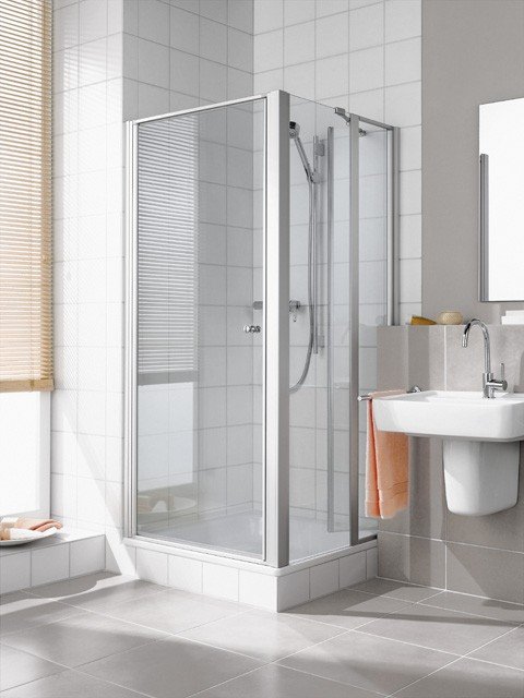 Kermi Schwingtür Ibiza 2000 STW 0900x1850, silber mattglanz, ESG Opaco, I2STW090181UK I2STW090181UK Image