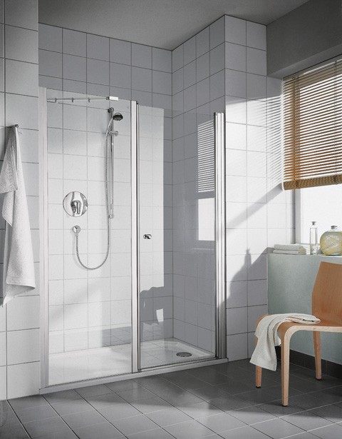 Kermi Schwingtür Ibiza 2000 SOL 1400x1750, weiss, ESG Opaco mit KermiClean, I2SOL140172YK I2SOL140172YK Image