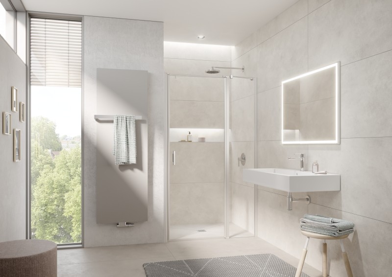 Kermi Pendeltür Liga 1GR 1050x1850, silber mattglanz, ESG klar, LI1GR105181AK LI1GR105181AK Image