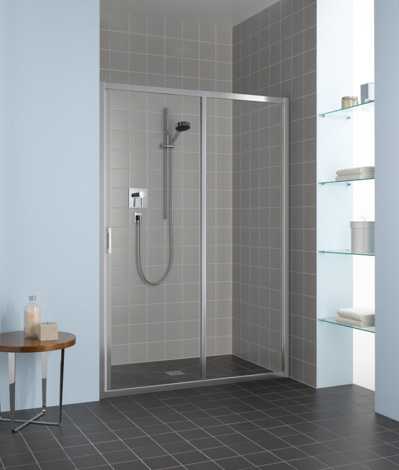 Kermi Gleittür Liga G2R 1500x2000 BV: 1460-1510, silber hochglanz ESG klar mit KermiClean LIG2R15020VPK Image