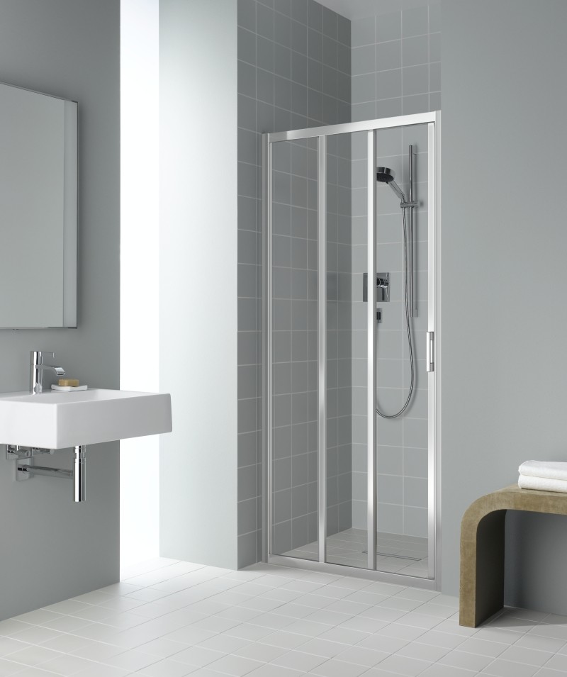 Kermi Gleittür Liga G3L 0750x1850 BV: 710-760, silber hochglanz ESG klar mit KermiClean LIG3L07518VPK Image