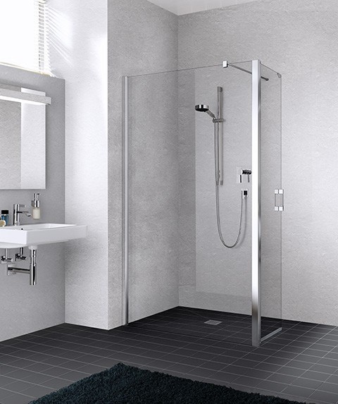 Kermi Walk-In Liga T1L 0800x1850, silber mattglanz, ESG klar mit KermiClean, LIT1L080181PK LIT1L080181PK Image