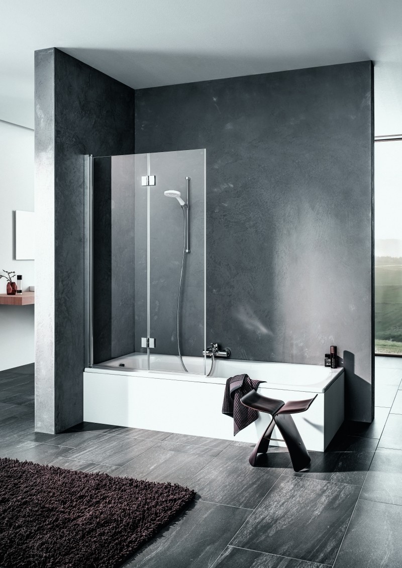 Kermi Faltwand Liga 2PL 1000x1500 BV: 980-1005, silber mattglanz ESG klar LI2PL100151AK Image