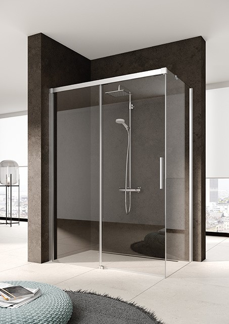 Kermi Gleittür Nica D2R 1630x1850, silber hochglanz, ESG Opaco, NID2R16318VUK NID2R16318VUK Image