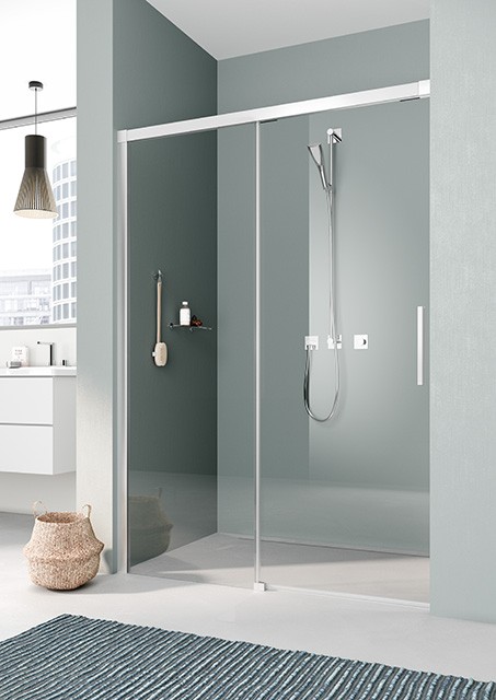 Kermi Gleittür Nica L2R 1500x2000, silber hochglanz, ESG Opaco mit KermiClean, NIL2R15020VYK NIL2R15020VYK Image