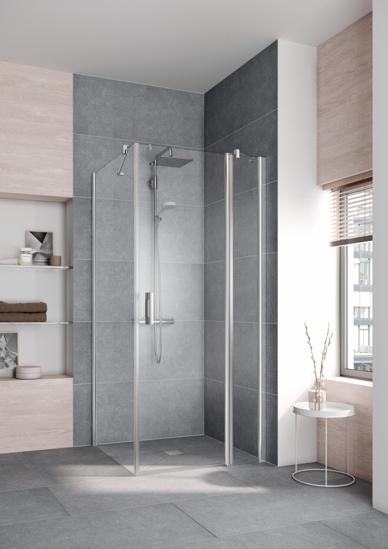 Kermi Pendeltür Pega 1NR 0900x1850 BV: 865-890 SIHG ESG klar Clean, PE1NR09018VPK PE1NR09018VPK Image