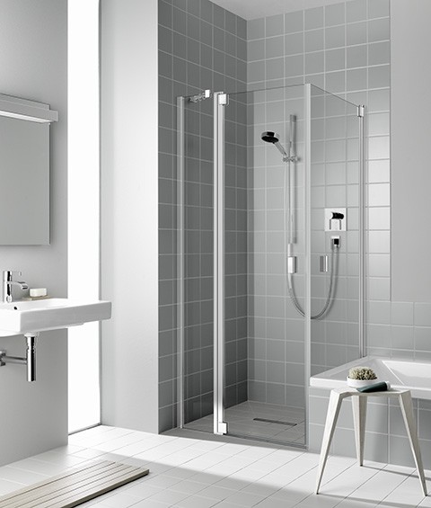 Kermi Pendeltür Raya 1NR 0900x1850, silber mattglanz, ESG klar, RA1NR090181AK RA1NR090181AK Image